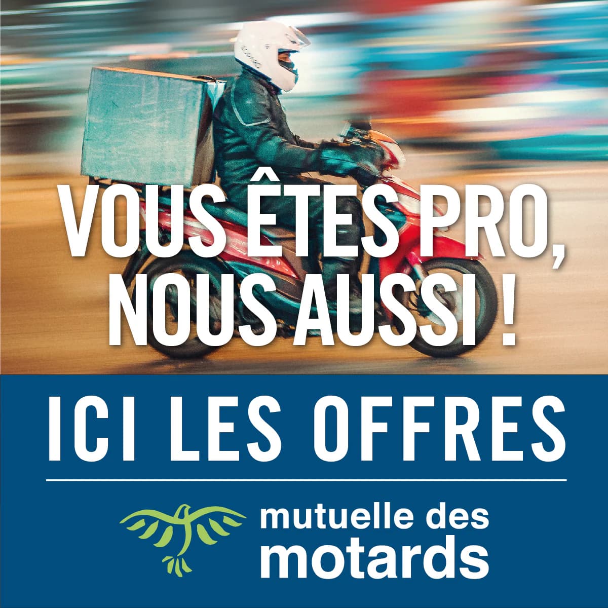 Coursier professionnel circulant en deux-roues motorisé