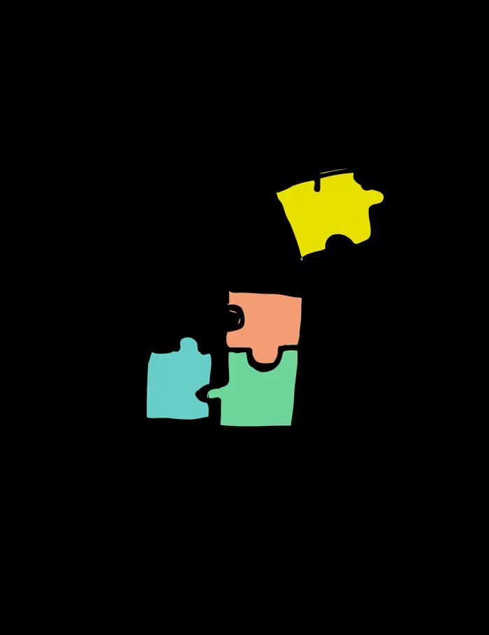 Illustration d’une personne assemblant des pièces de puzzle colorées