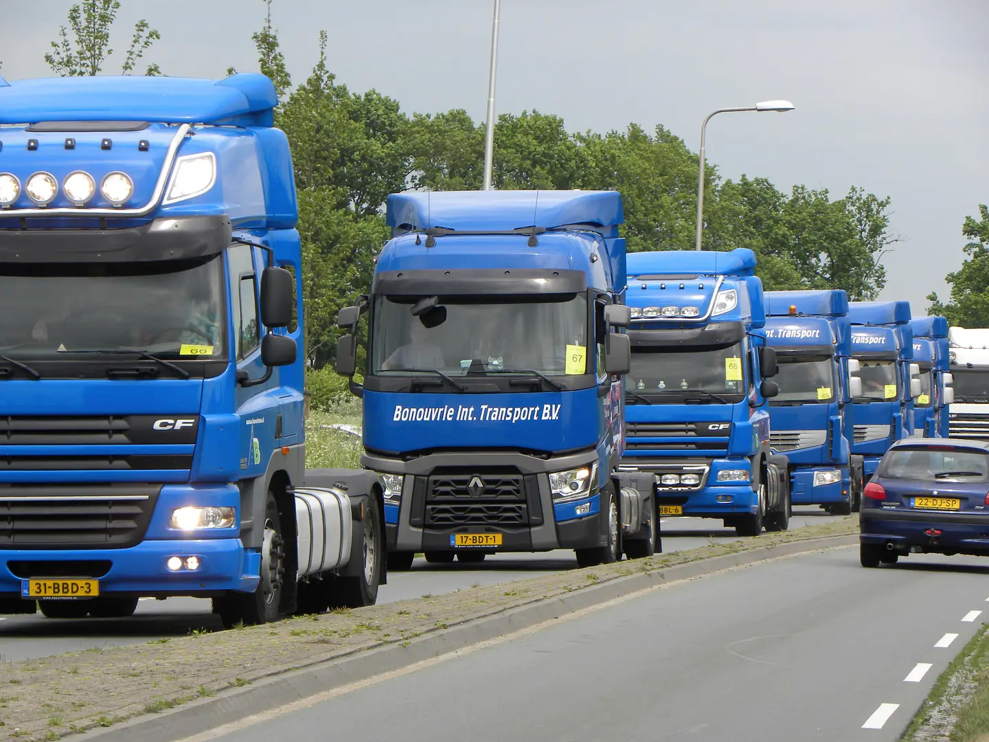 Parc de poids lourds utilisé pour le transport professionnel